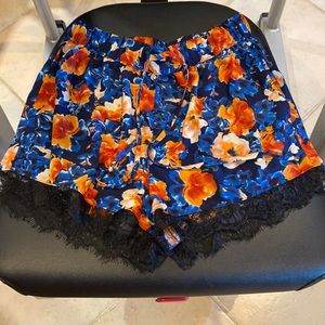 Sexy silk and lace shorts